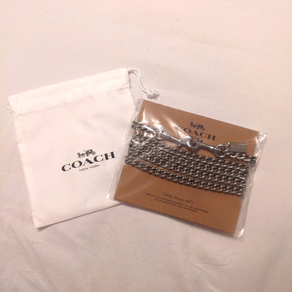 NEW! COACH Chain Bag Strap, Silvertone, NEW WITH TAGS! FABULOUS! NWT